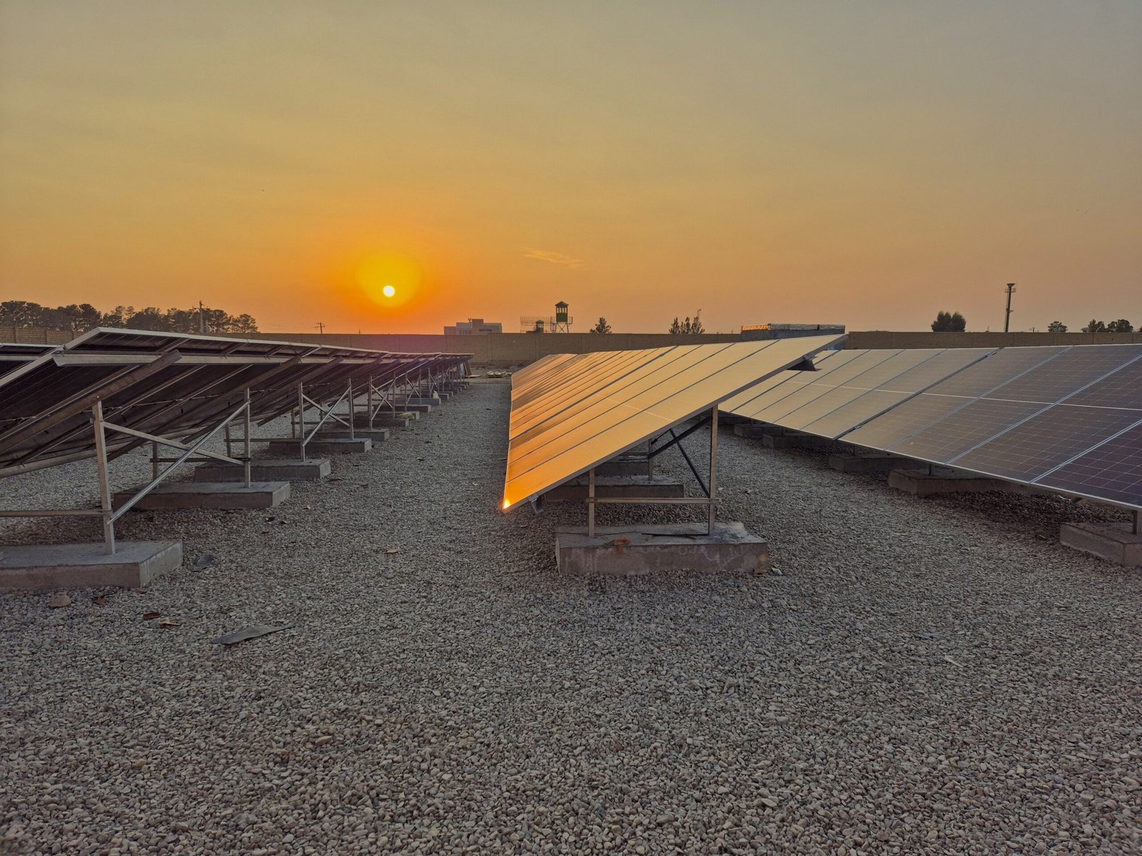 Ground-mounted solar PV panels at the completed 200 kWp power plant